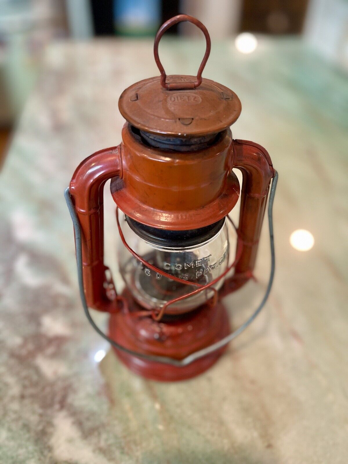 Vintage Red DIETZ COMET Kerosene Lantern Made In U.S.A. 8 1/2\