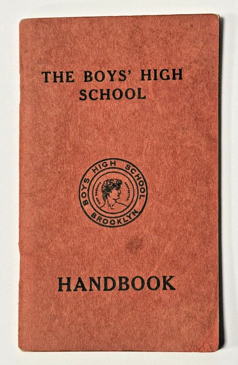 Antique 1913 Brooklyn NY Boy\'s High School Handbook Schedule Courses Grades