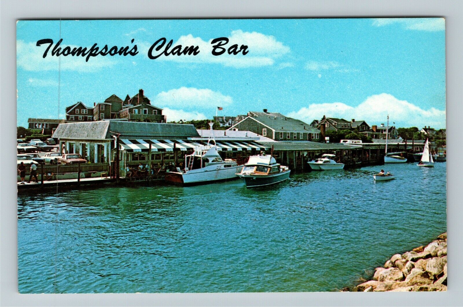 Cape Cod MA-Massachusetts, Clam Bar, Harwichport, Wychmere, Vintage Postcard