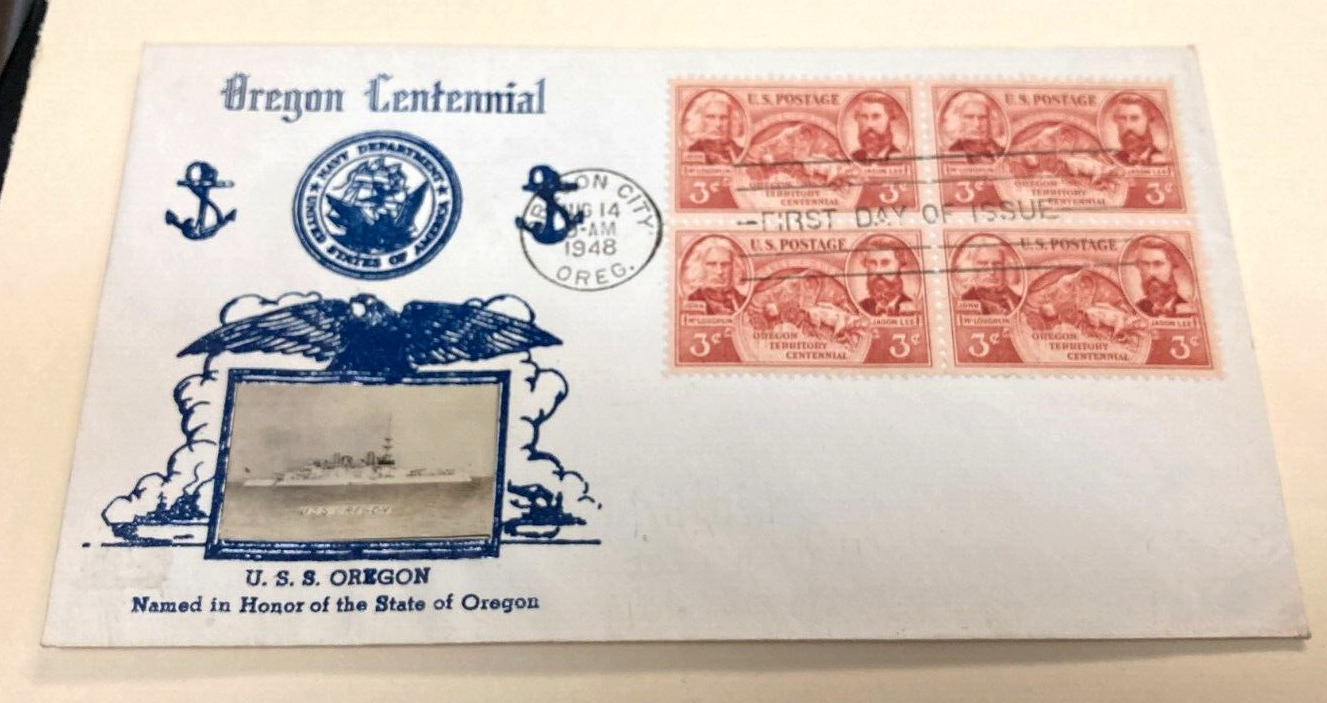 KAPPYS 1948 OREGON CENTENNIAL CROSBY FIRST DAY COVER UNADDRESSED  CS1874