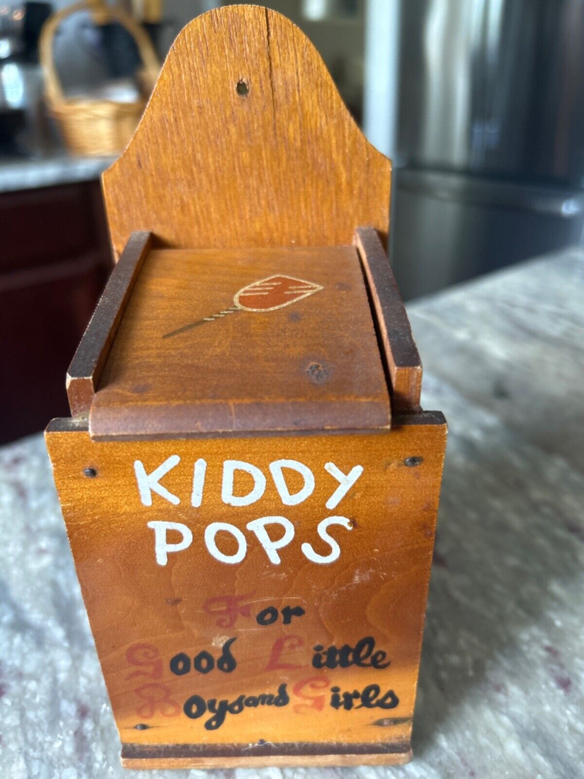 Vintage wooden kids lollipop box 
