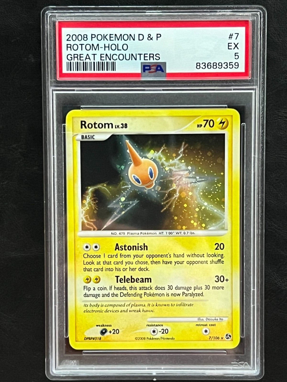 Pokemon Rotom Holo - Great Encounters - 5/106 - PSA 5