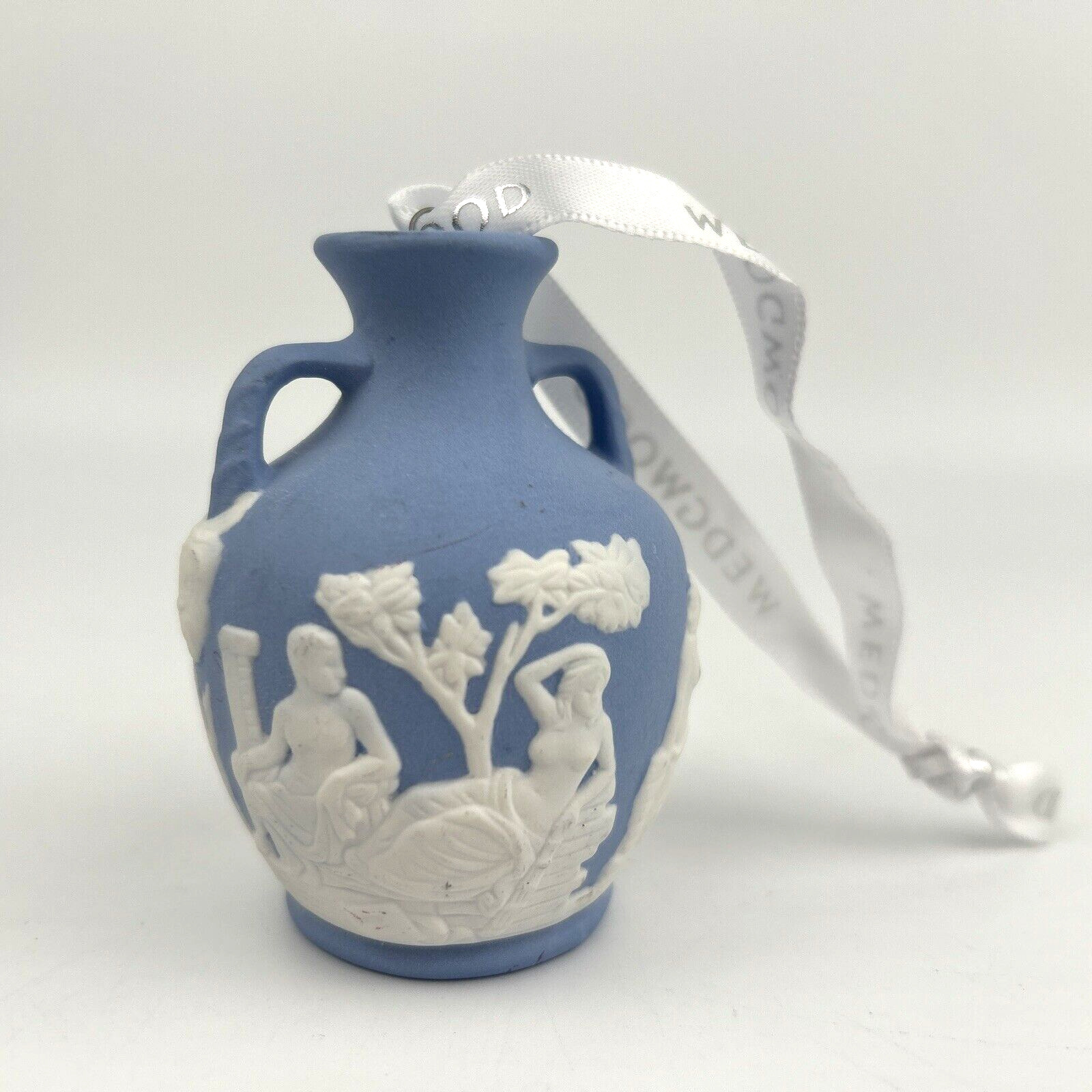 Wedgwood Iconic Blue Portland Vase Ornament White Relief 2010
