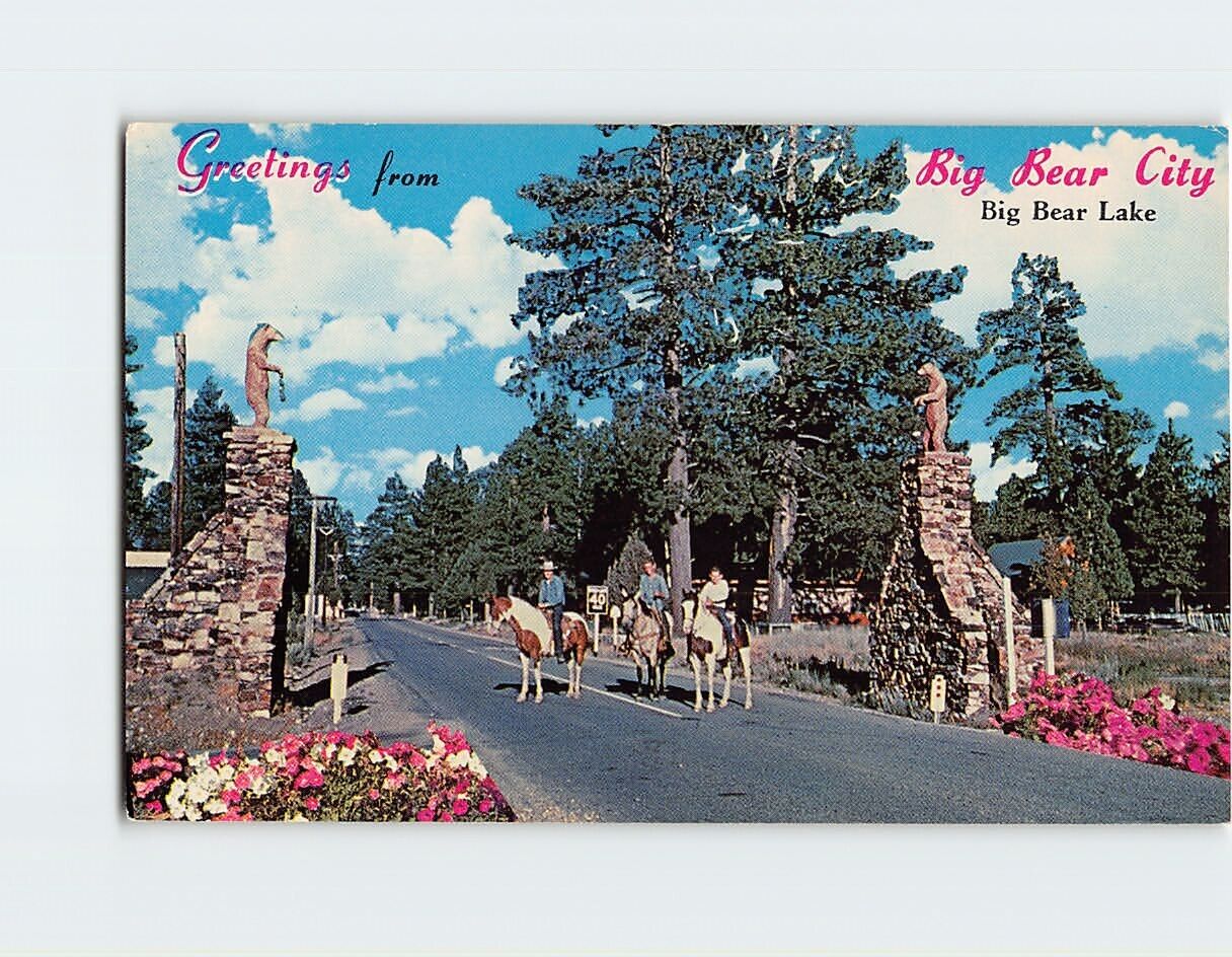 Postcard Greetings from Big Bear City Big Bear Lake California USA