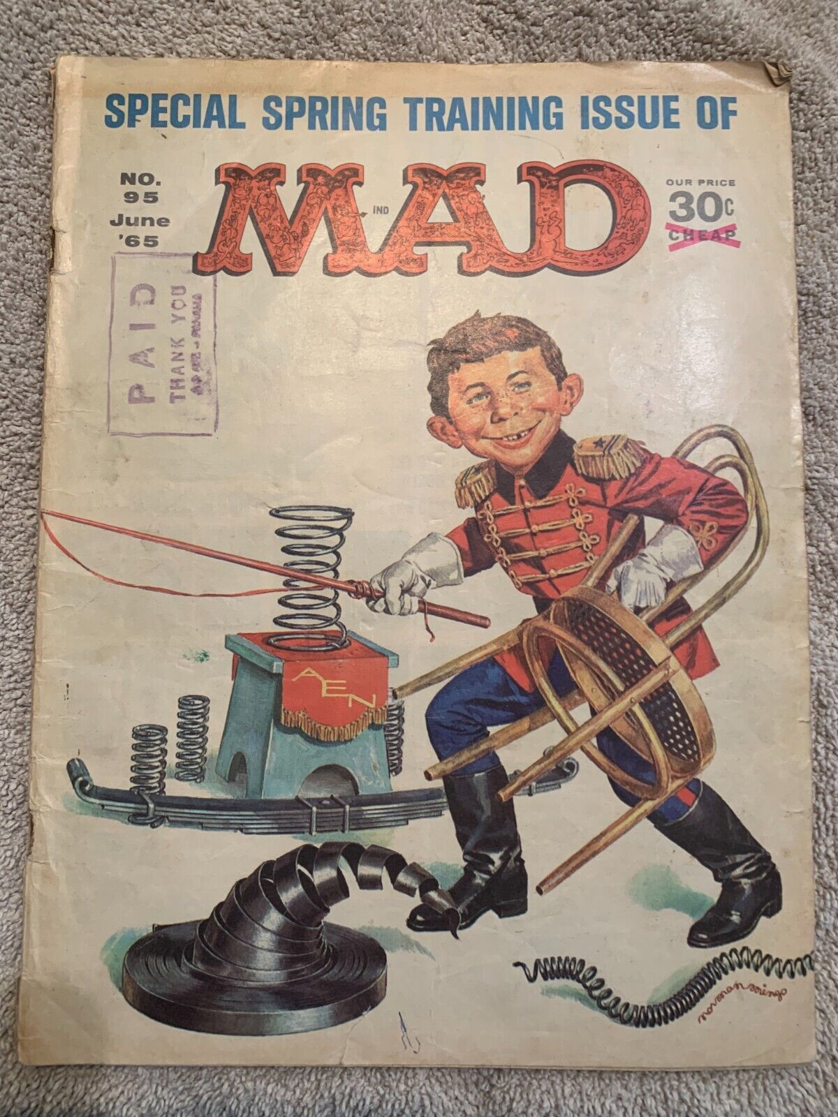 Vintage Mad Magazine #95 June 1965 Special Spring Training Issue