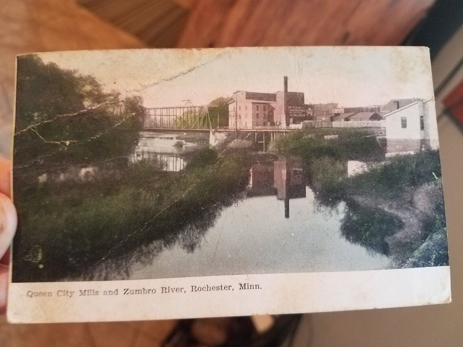 1909 Queen City Mills & Zumbro River Rochester Minnesota Postcard Zumbro Falls
