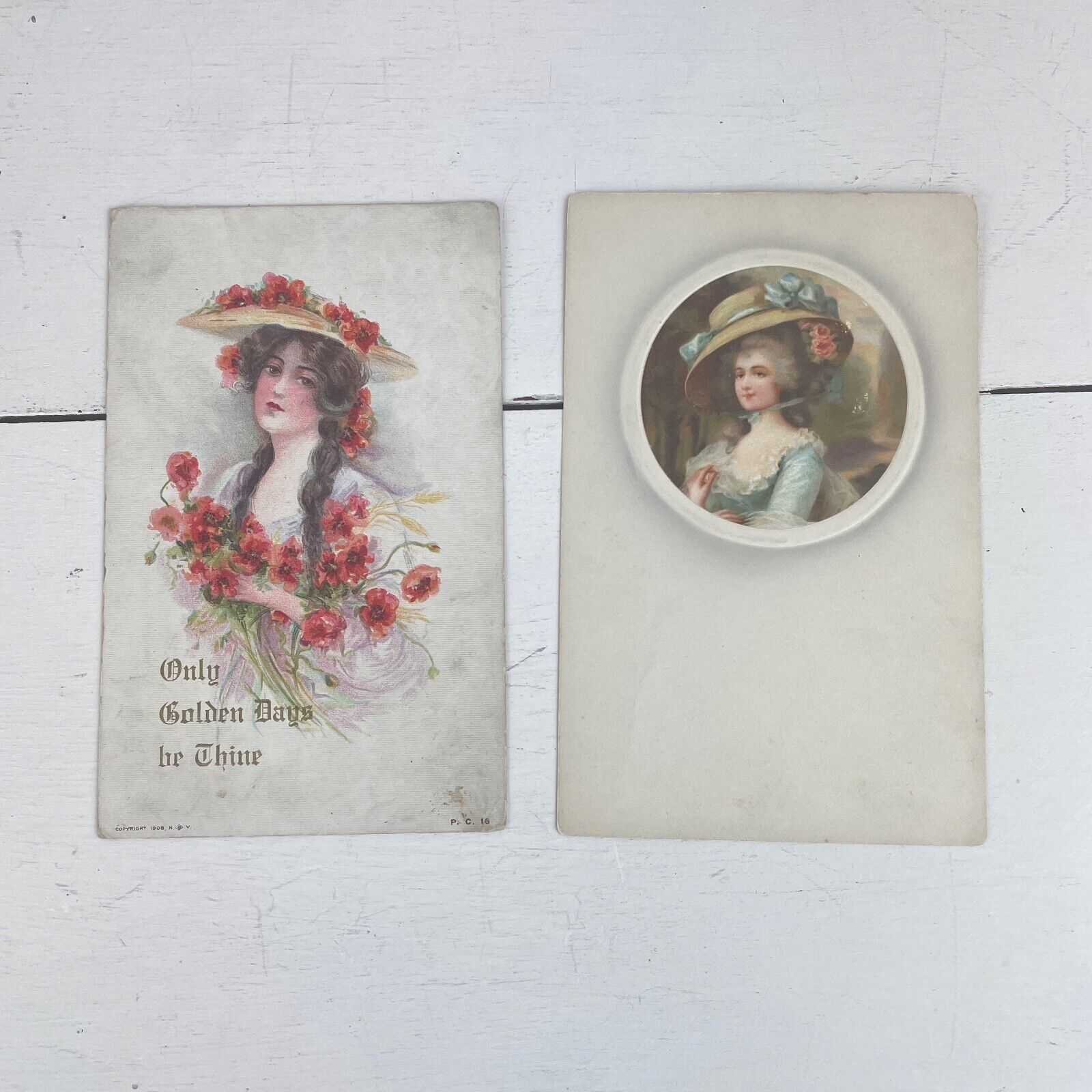 Vintage Post Card 1913 Victorian Ladies Spring Valentine Posted