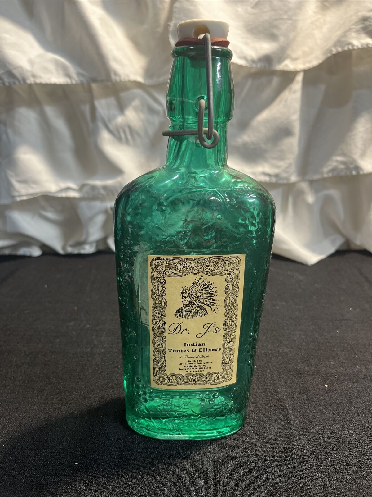 Vintage Green Dr. Jay\'s Dent Tonics And Elixir Bottle