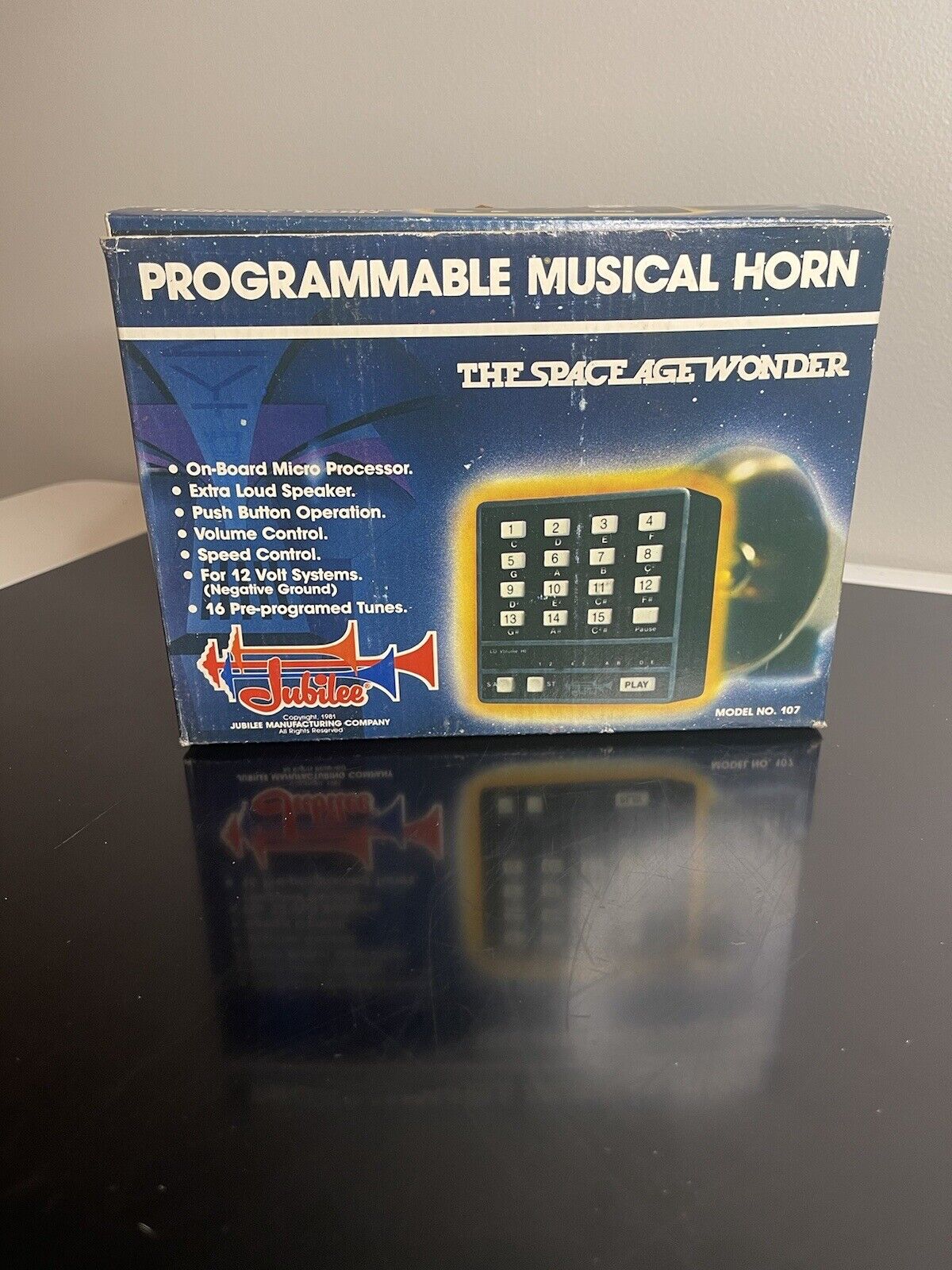 NOS Vintage JUBILEE Model 107 PROGRAMMABLE MUSICAL CAR HORN w/Box, Instructions