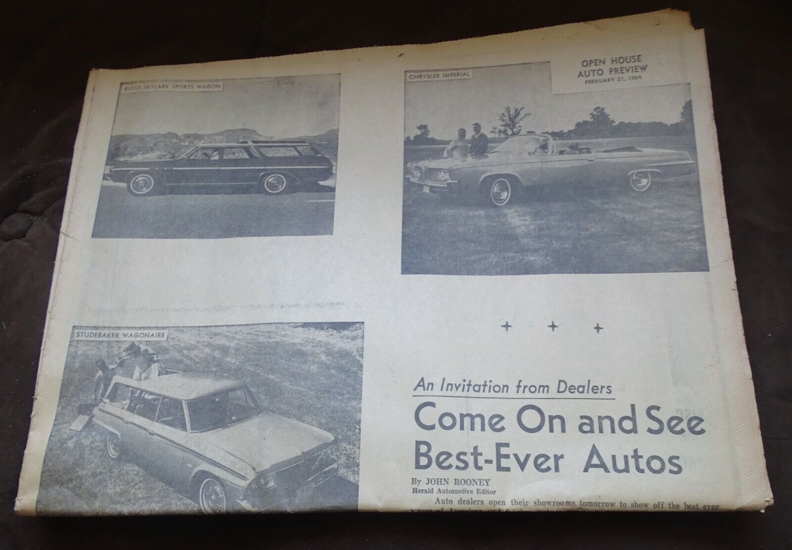 February 21, 1964 Boston Herald Auto Preview Section (Car Automobile Ads, etc)
