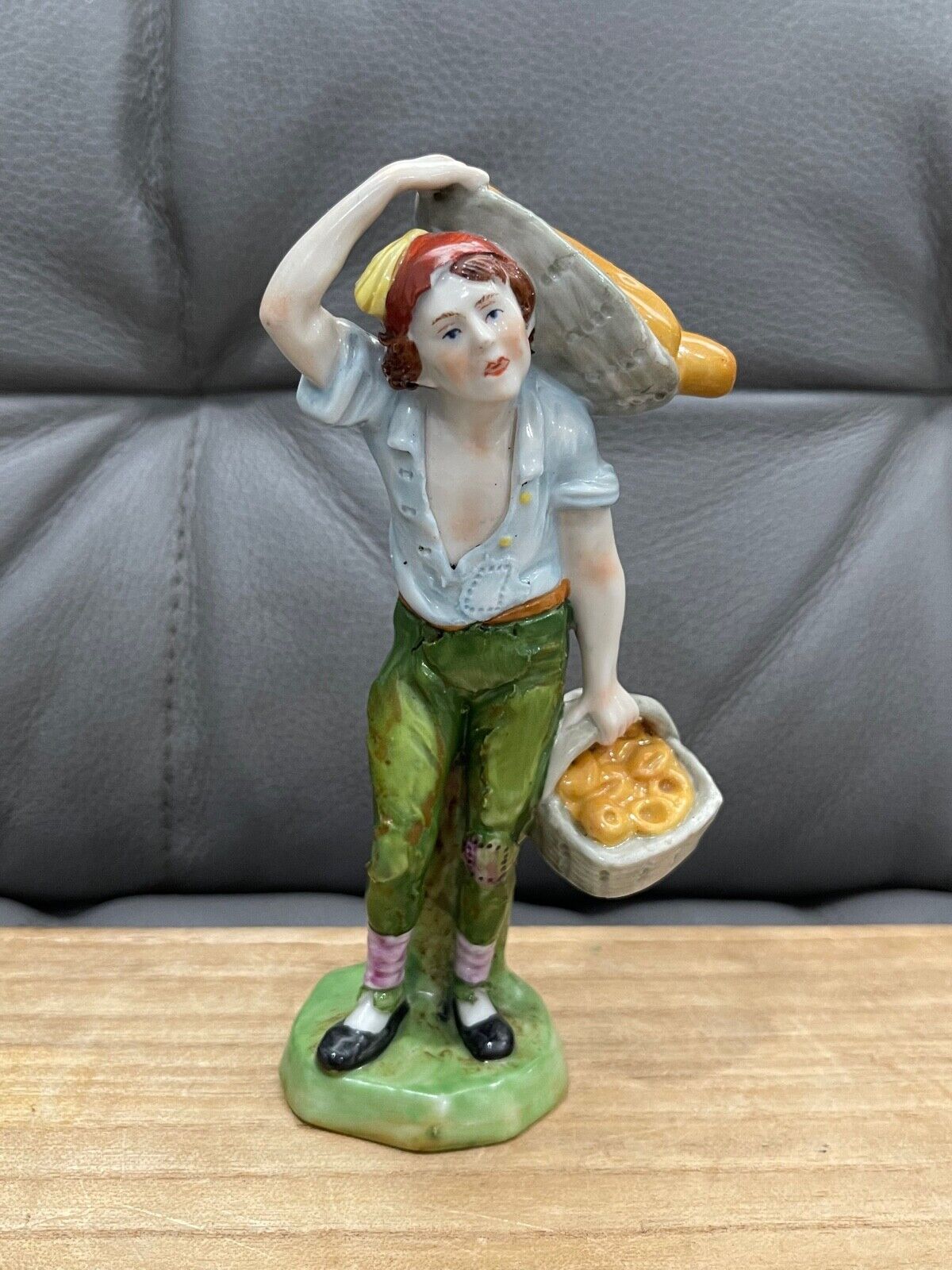Antique German Kister Porcelain Figurine Man w/ Bread Baker