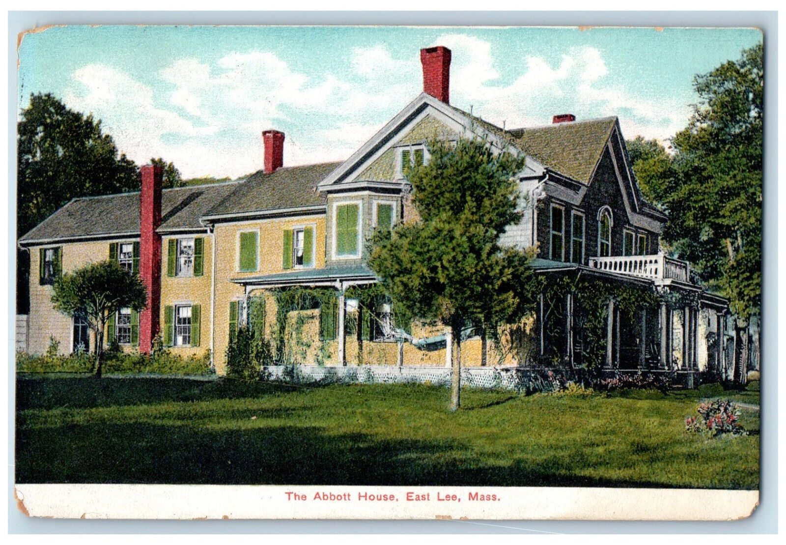 1907 The Abbott House East Lee Massachusetts MA Antique Posted Postcard