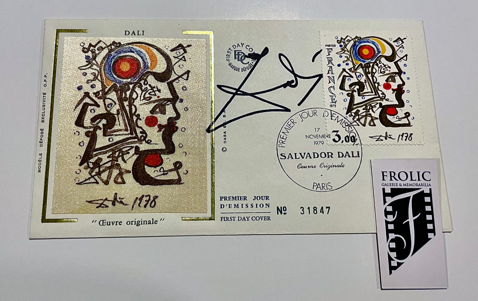 SALVADOR DALI Signed 1979 First Day Cover 