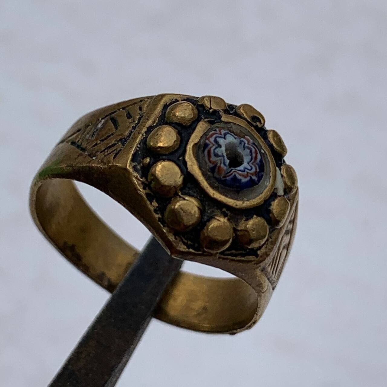 RARE ANCIENT VIKING NORSE NORDIC GOLD COLOR WEDDING RING Circa 9/11th Century