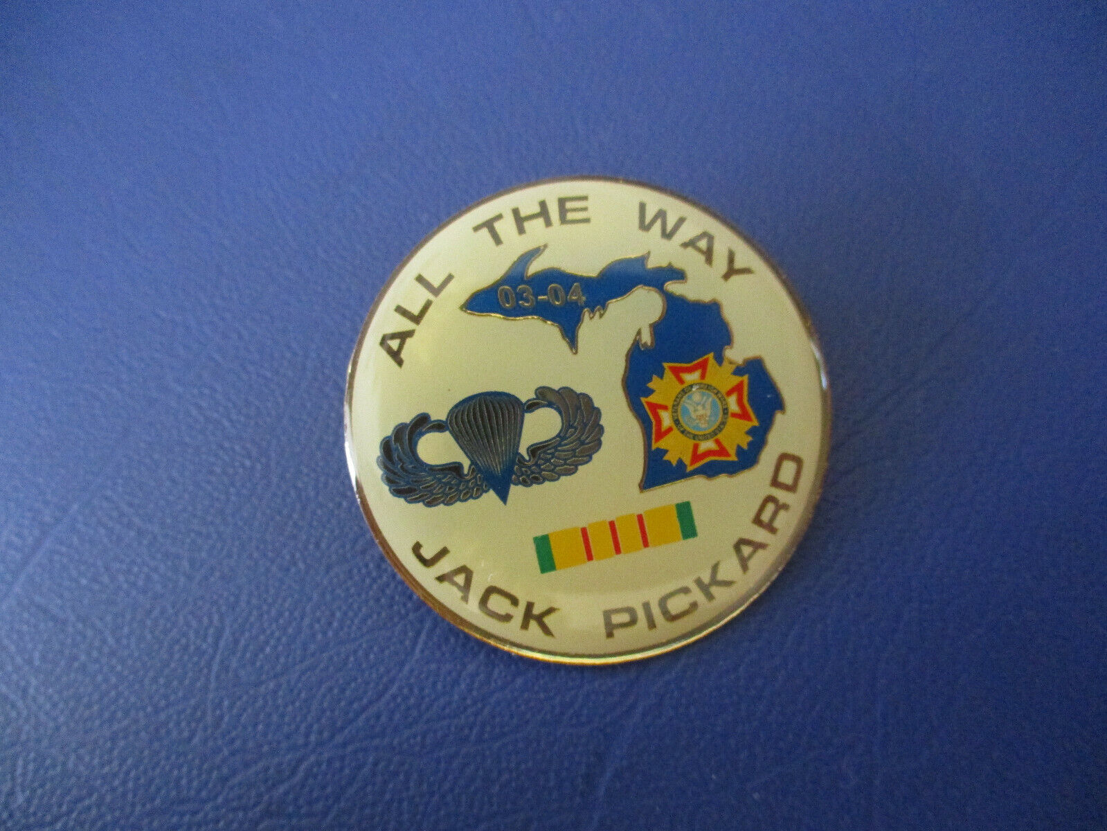 Vintage 2003-04 Veterans of Foreign Wars All the Way Jack Pickard Lapel Pin *