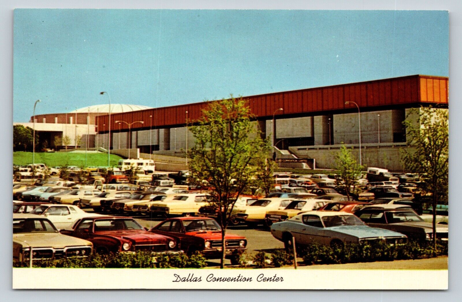 Convention Center Classic Cars Parked Outside Dallas, Texas TX VINTAGE Postcard