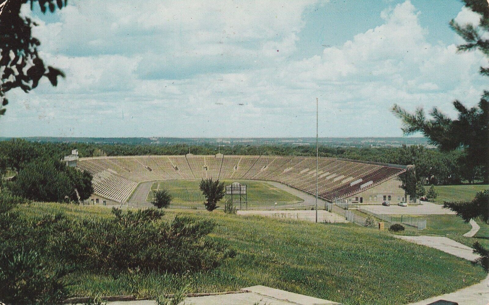 Rare 1960 University of Kansas Jayhawks Football Memorial Stadium Postcard