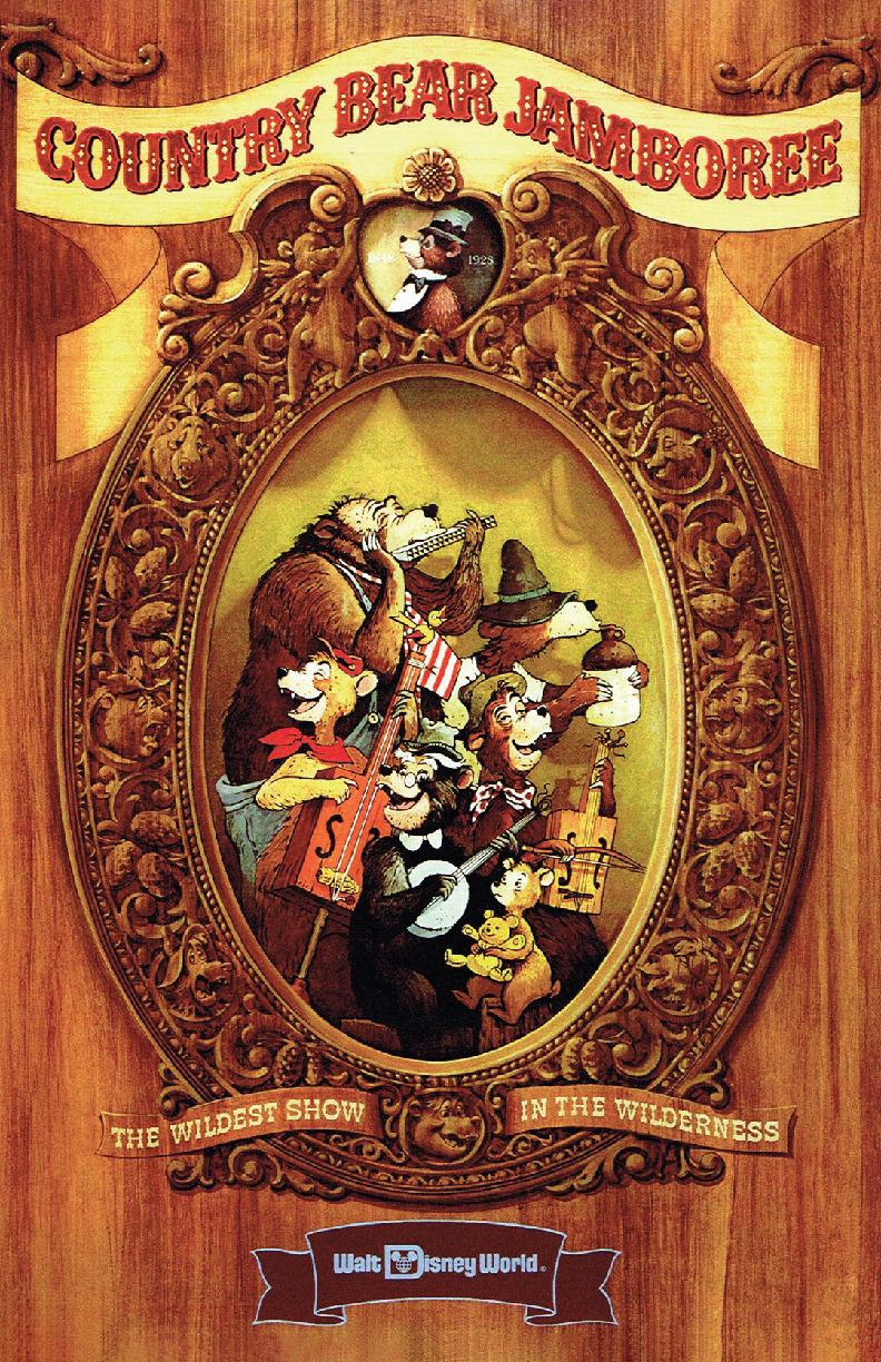 Disney Country Bear Musical Jamboree 5 bear rugs WDW Walt Disney World Poster