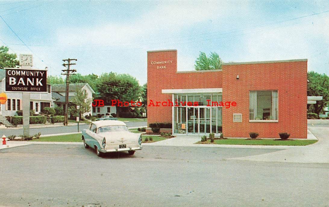 OH, Napoleon, Ohio, Community Bank Building, 50s Cars, Dexter Press No 16881-B