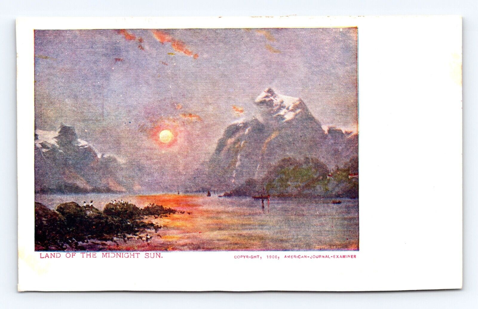 Antique Old Postcard Land of the Midnight Sun AK Boats Pre 1907 Undivided Back