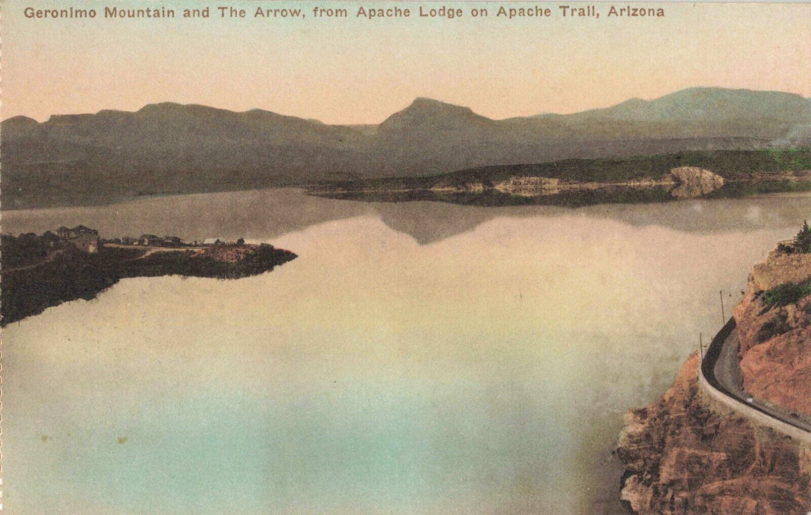 Geronimo Mountain Apache Lodge Trail Arizona AZ c1930 Postcard