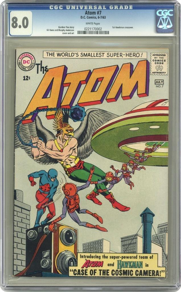 Atom #7 CGC 8.0 VF 1963 WH 1st Hawkman TEAM-UP DC Justice League America KEY