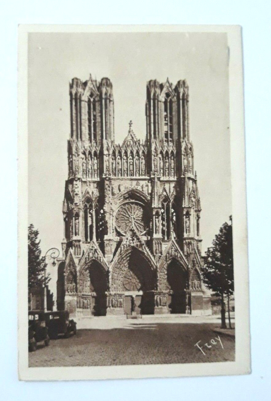 Vintage 1940's Postcard - Reims (Marne) La Cathedrale France Frey
