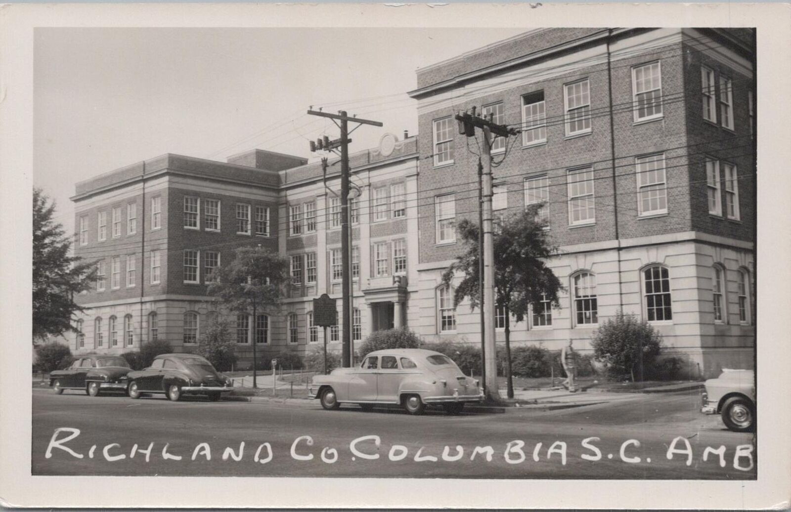 RPPC Postcard Richland Co Columbia SC Vintage Cars