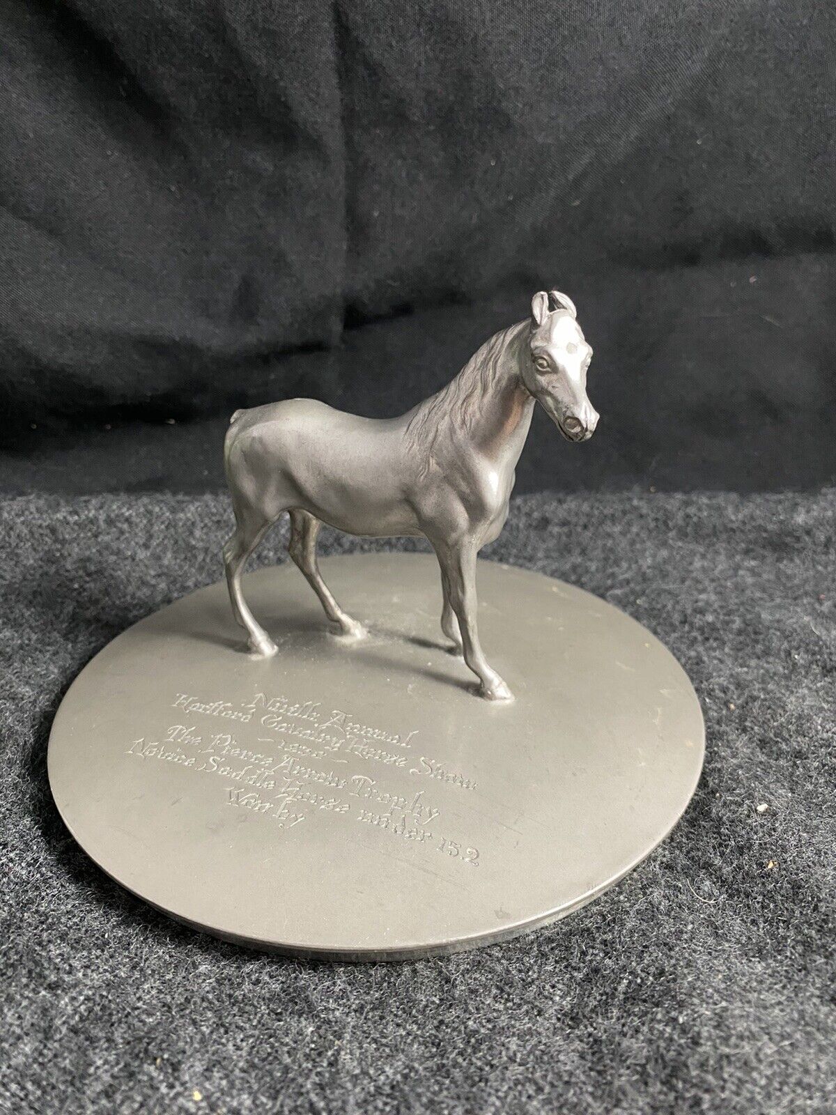 1930 THE PIERCE ARROW TROPHY 9th Ann. Hartford Cavalry Horse Show Figural Rare