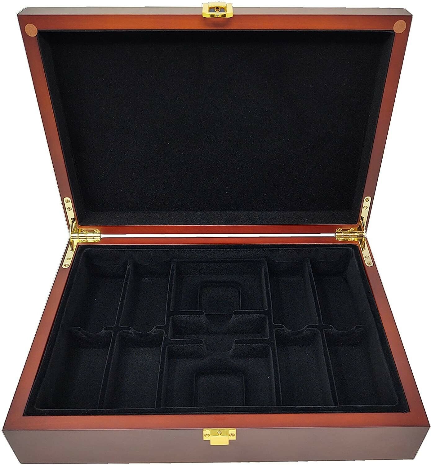DA VINCI Mahogany Wood Poker Case with 200 Chip Capacity (Chips not Included)