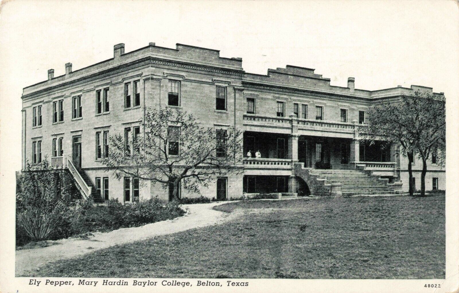 Ely Pepper, Mary Hardin Baylor College, Belton, Texas TX - 1939 Vintage Postcard