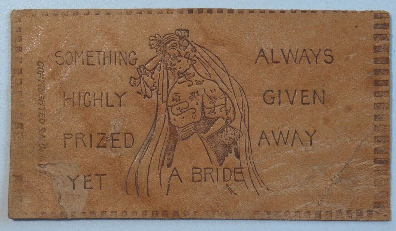 A Bride Something Highly Prized Yet Always Given Away Leather Postcard A363