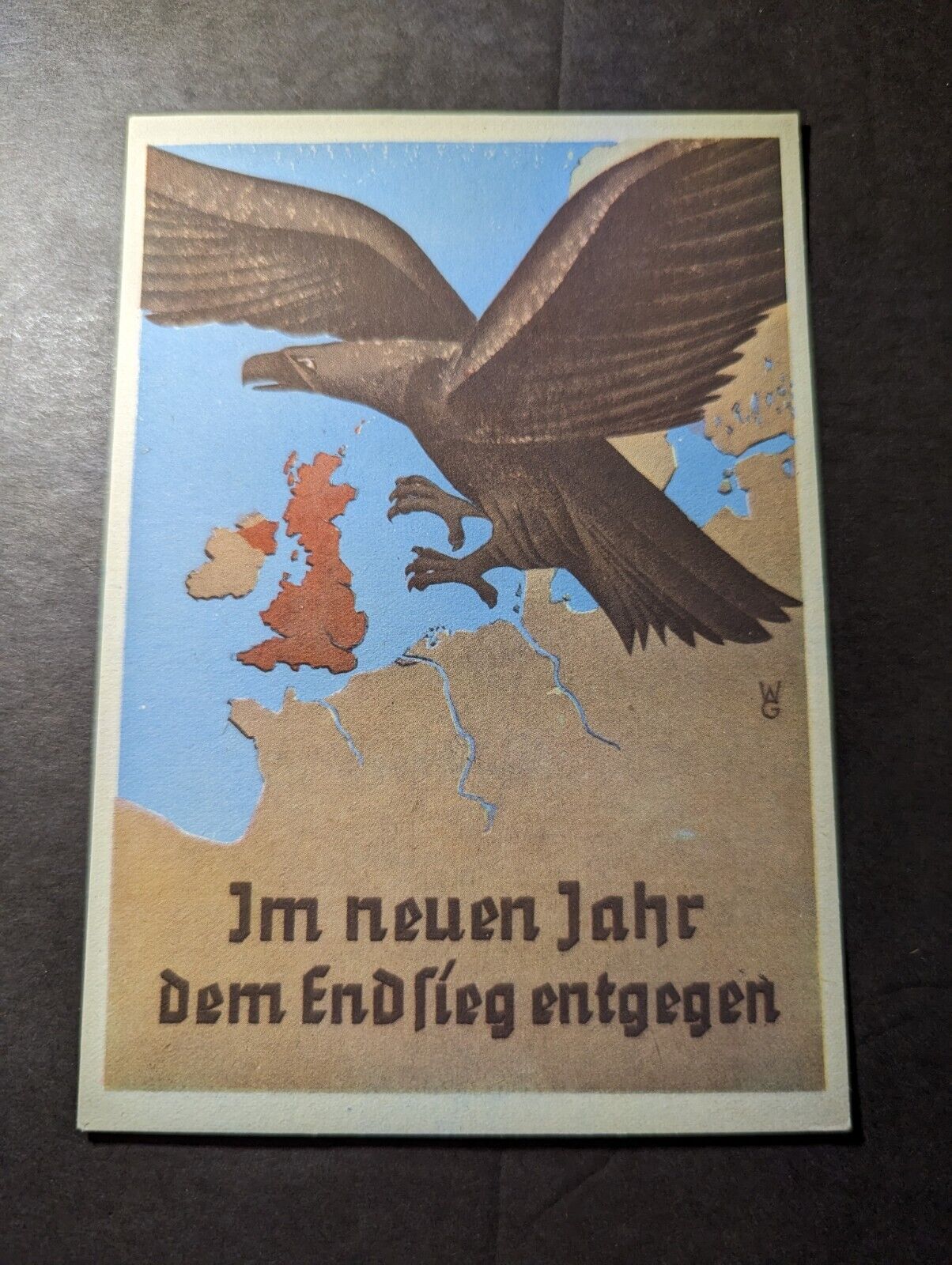 Mint Germany Feldpost Postcard Flying Towards Victory In The New Year