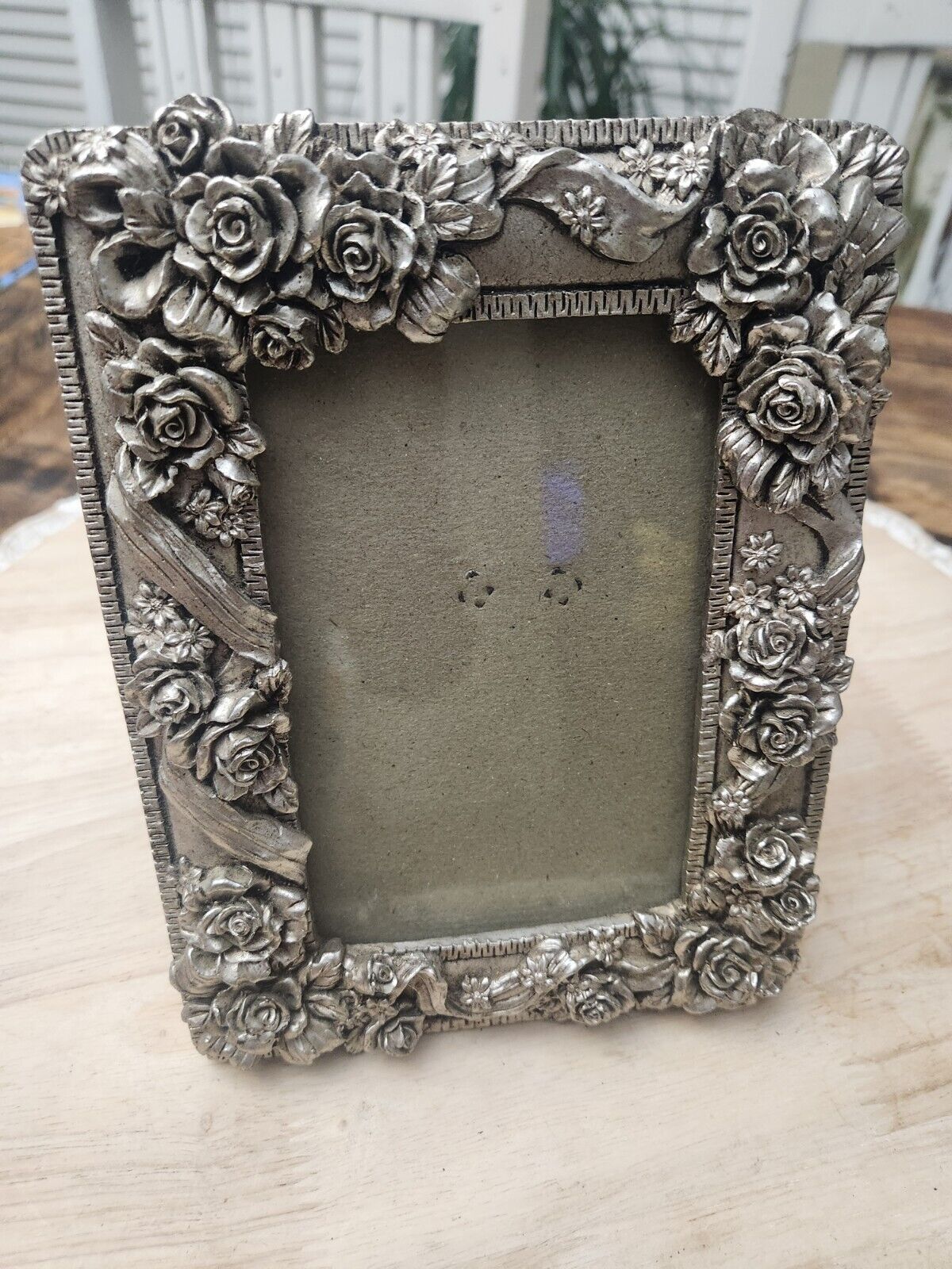 Vintage Ornate Metal Rose 5×7 Frame