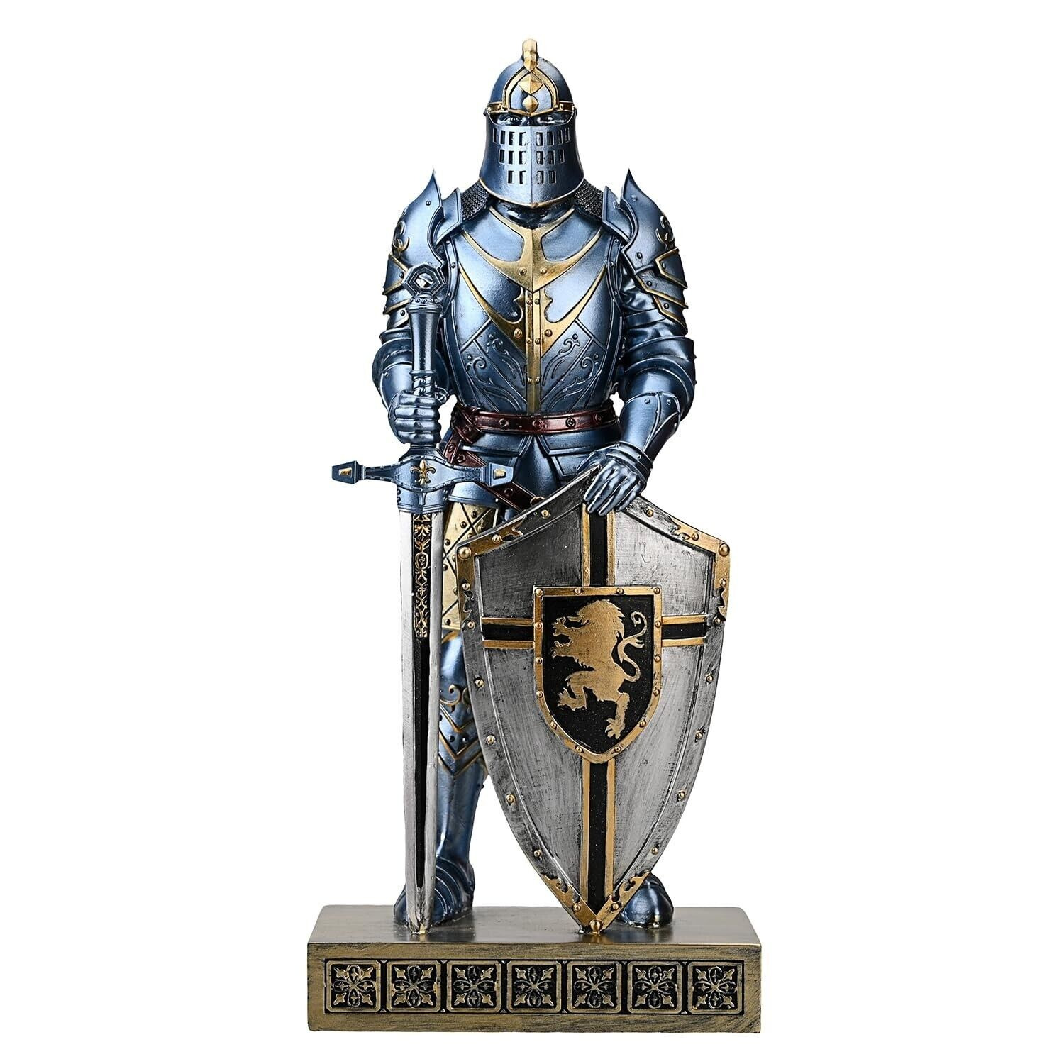 King'S Guard Knight with Shield Desktop Accessories Statue Medieval Knight Or...