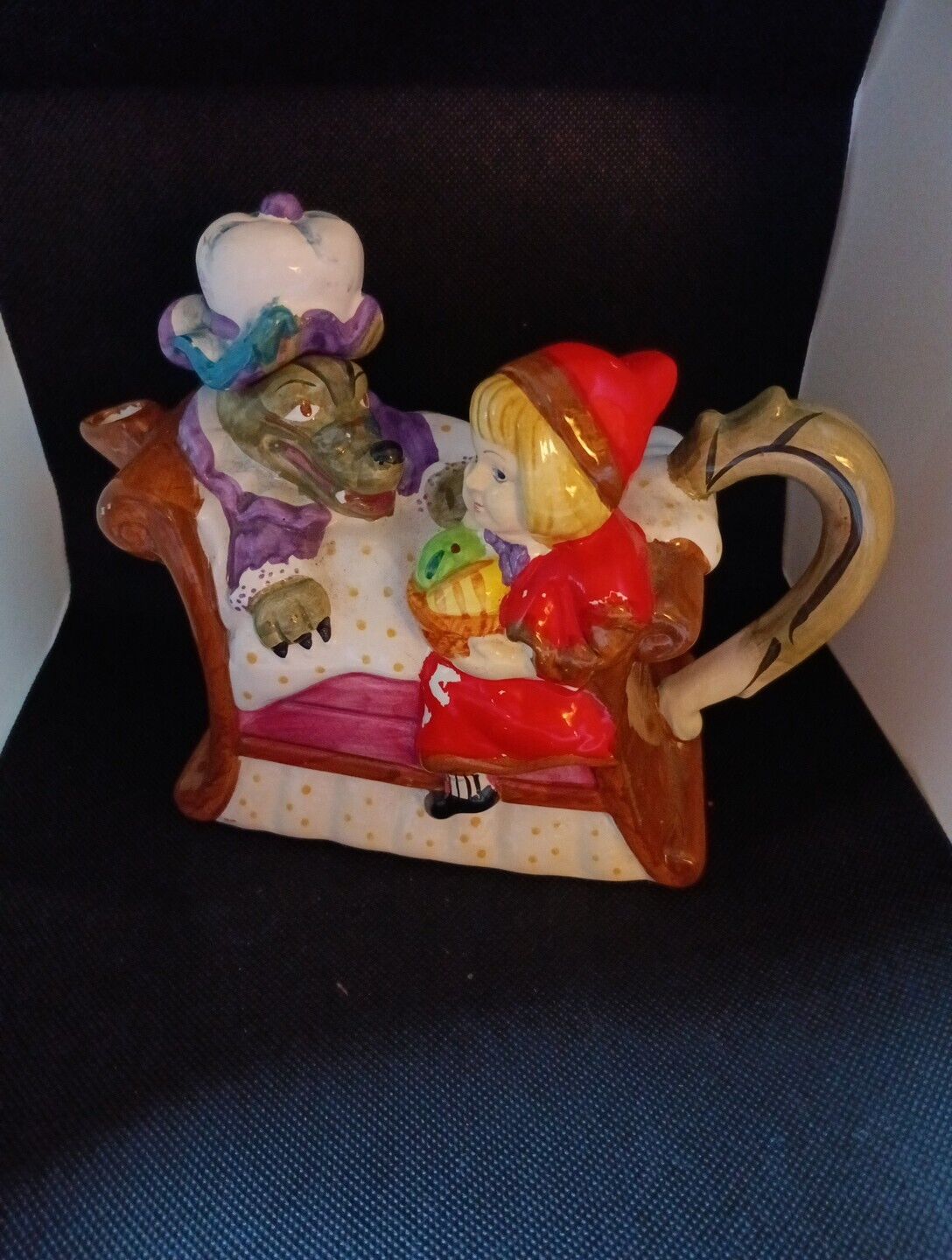 Vintage Little Red Riding Hood Ceramic Tea Pot Express 2000