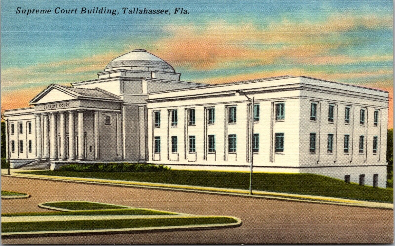 Tallahassee, FL-Florida,The Supreme Court Building, Vintage Linen Postcard