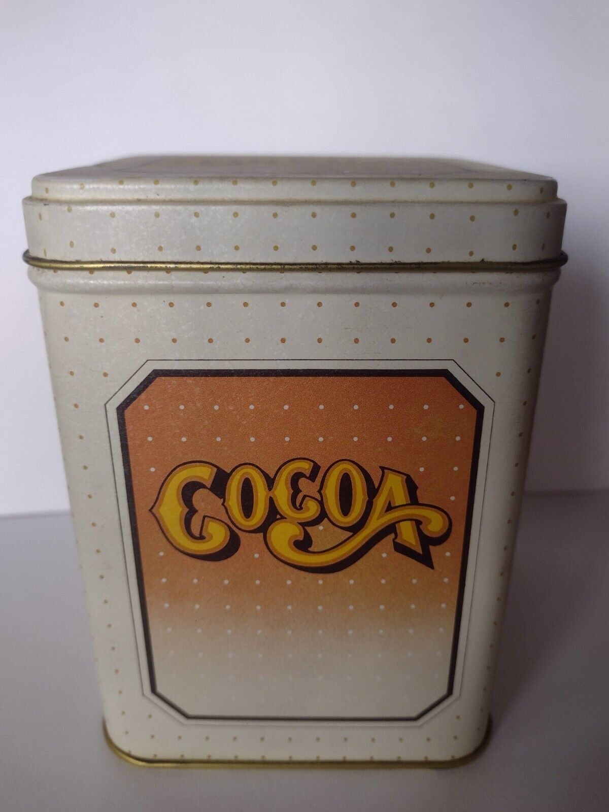 Vintage Cocoa Tin Princeton Industries Yellow Red PIC Carnation Co 5 Inches