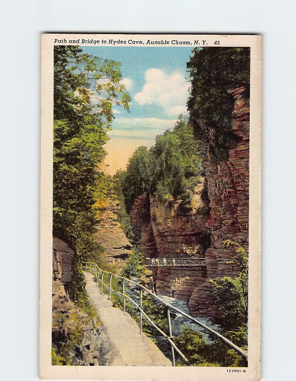 Postcard Path and Bridge to Hydes Cave Ausable Chasm New York USA