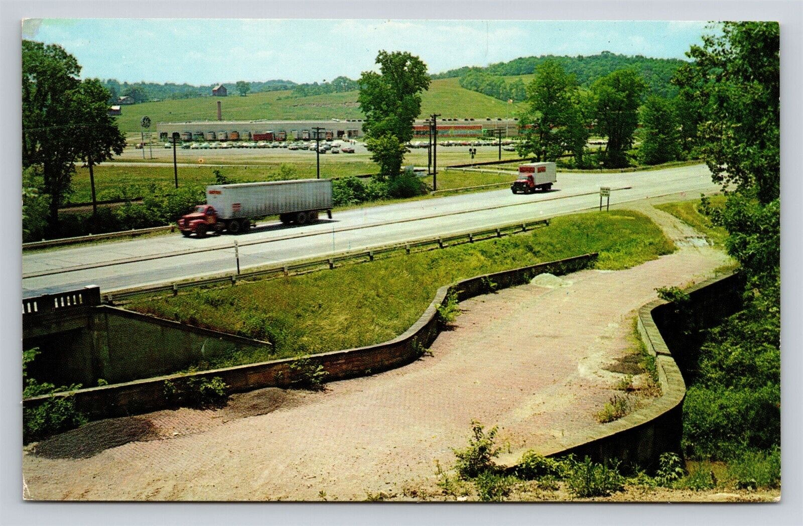New Concord OH Ohio Historic S Bridge National Road Route 40 Vintage Postcard