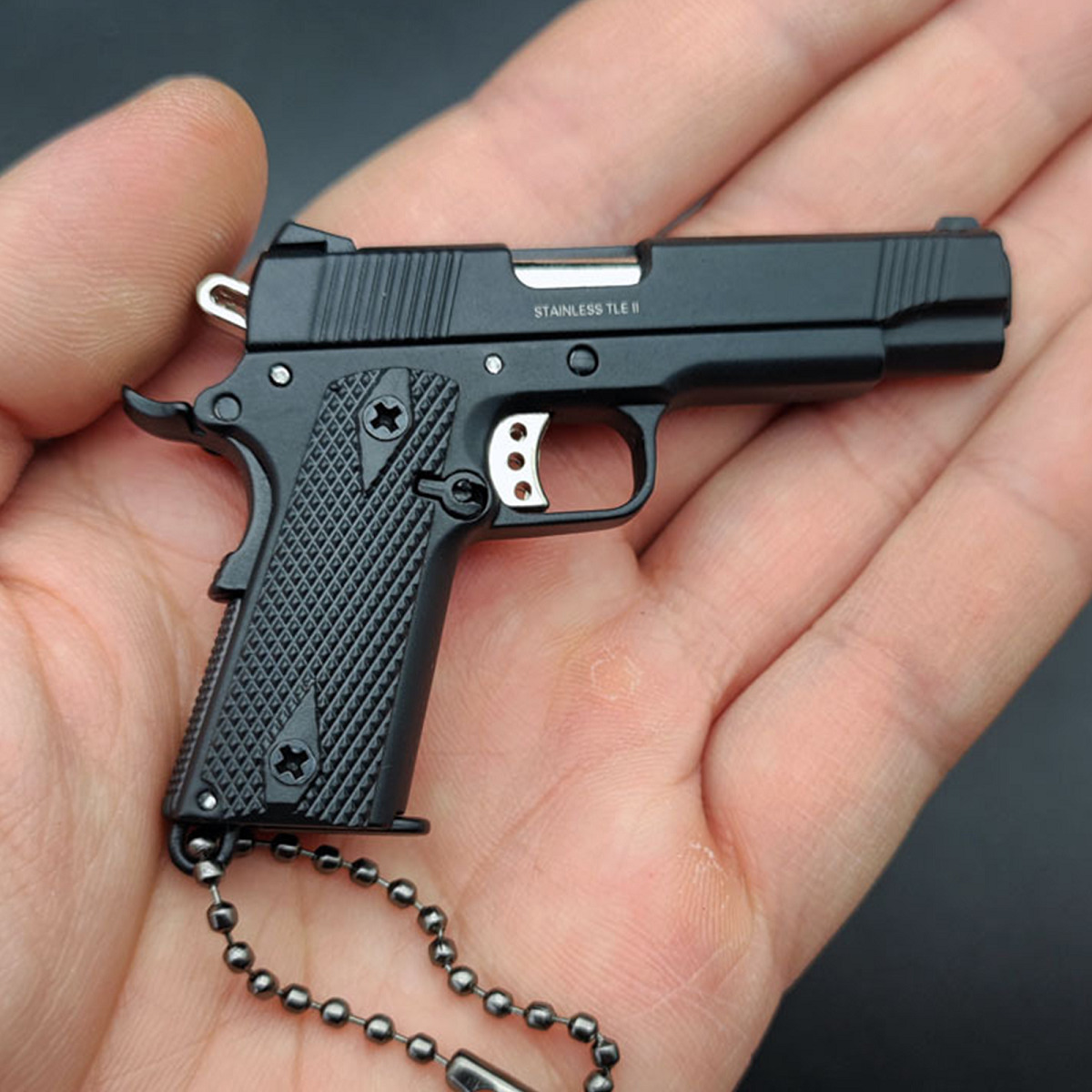 Keychain,1911 Kimber Pistol Shape Keychain 1:3 Scale Gun Keychain Gift for Men