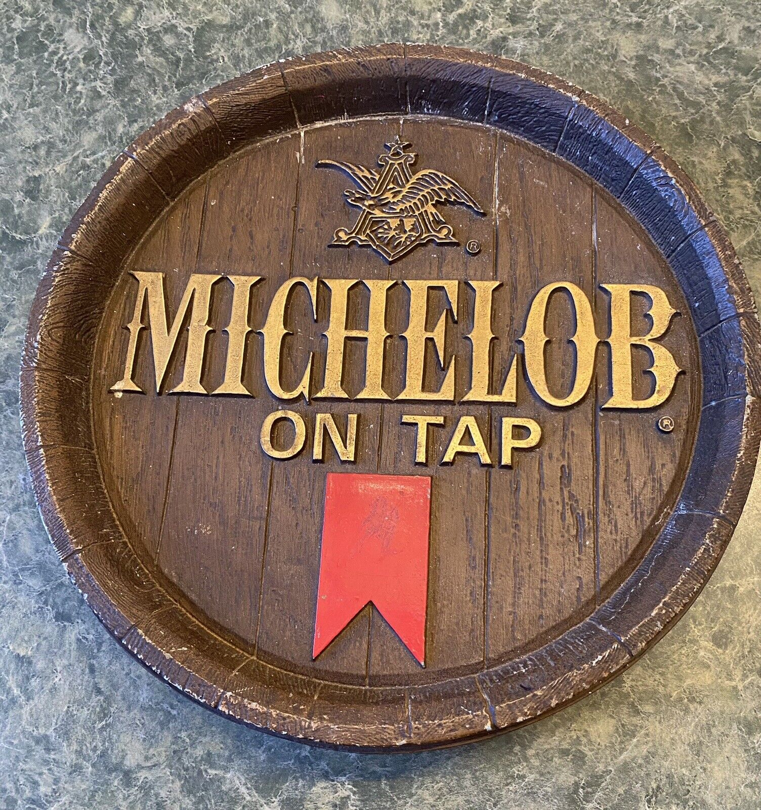 Vintage Rare MICHELOB on Top Anheuser Busch Barrel Look Cover Beer Sign,Man Cave