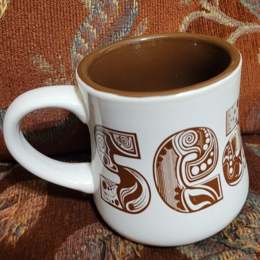 Vtg Seattle Coffee Mug Trippy Font 