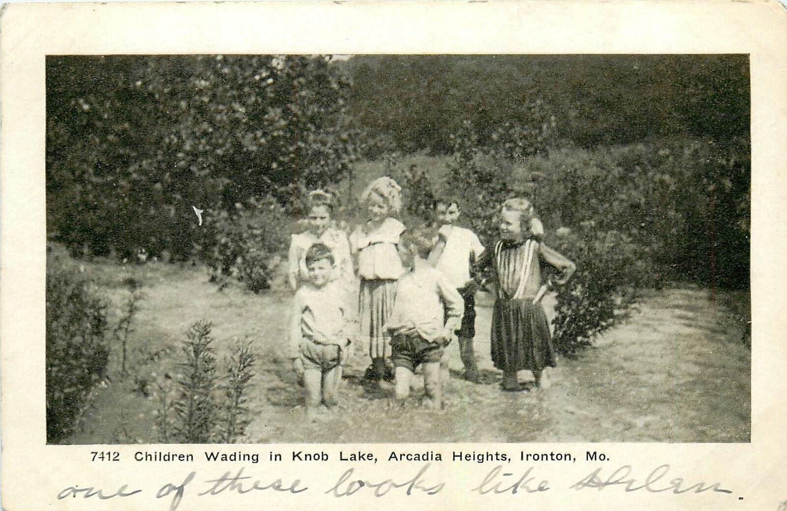 Postcard 1920s Missouri Ironton Arcadia Heights Children Knob Lake MO24-2896