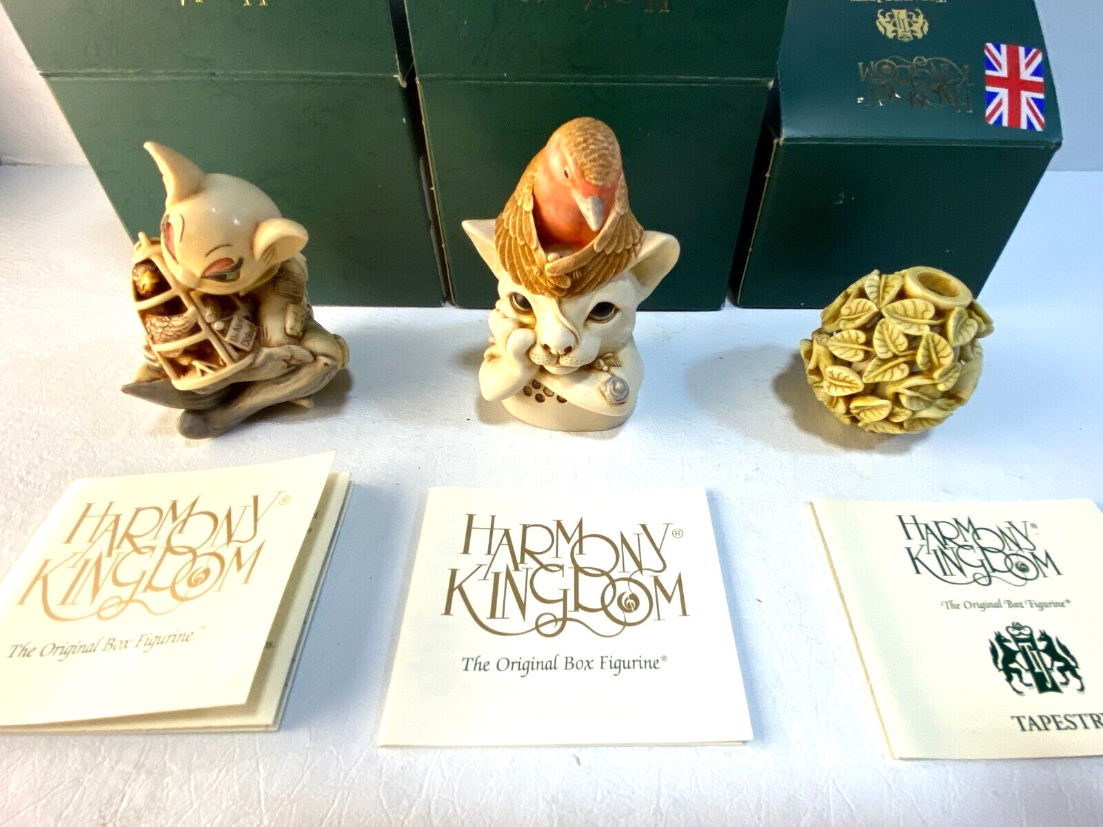 Vtg. Harmony Kingdom lot of 3 trinket boxes Treasure Jests