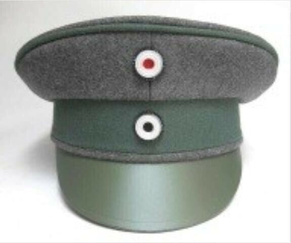 WW1 German M1917 Officer Field Cap Green Leather Visor