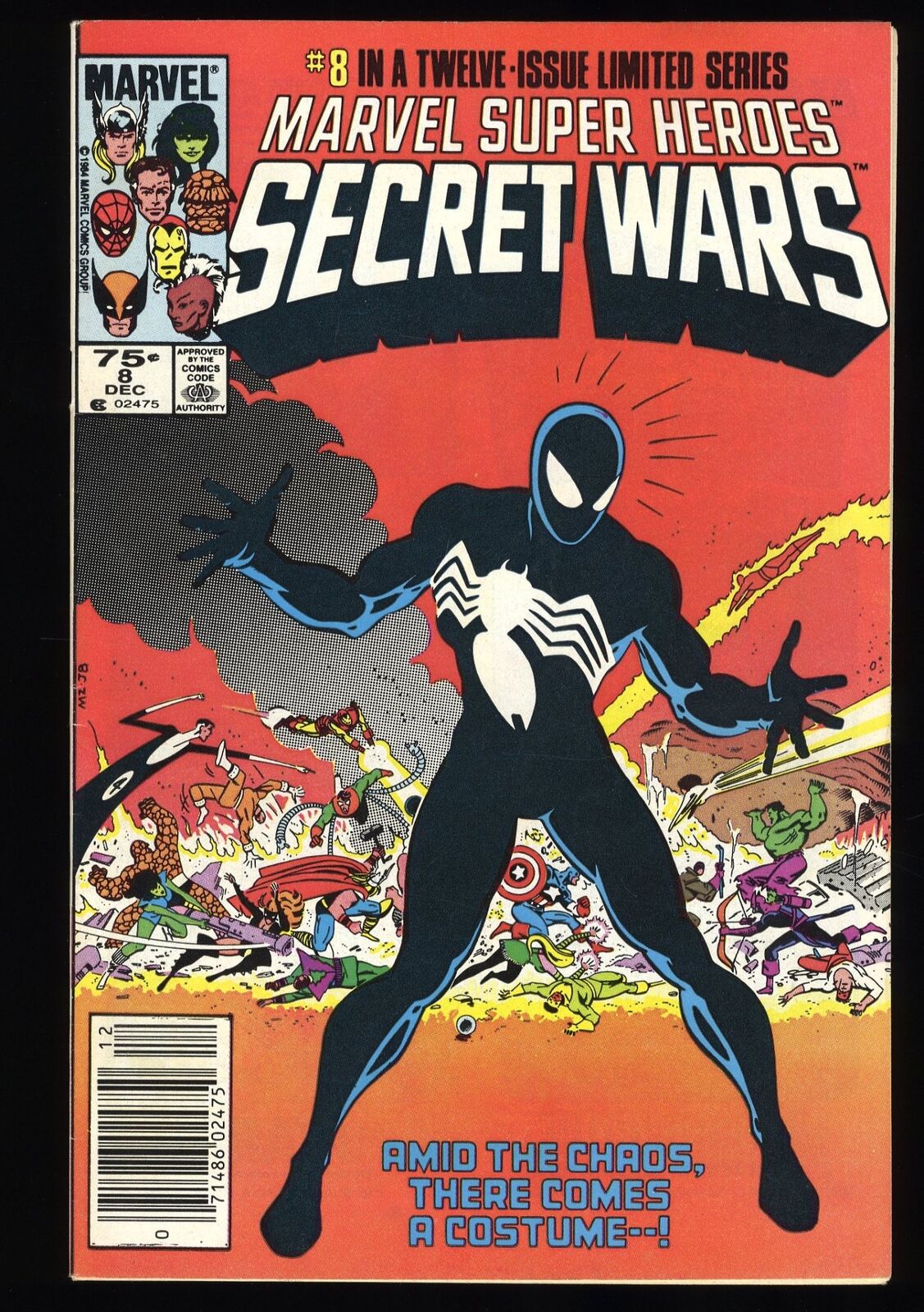 Marvel Super-Heroes Secret Wars #8 VF+ 8.5 Newsstand Variant 1st Black Costume