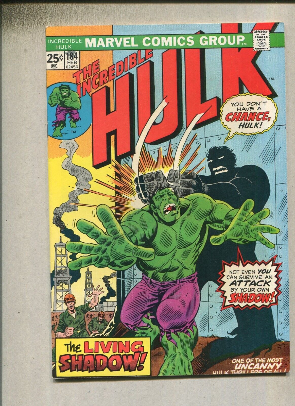 The Incredible Hulk #184 VF The Living Shadow  Marvel Comics  SA