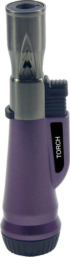 Jet Torch Flame Refillable Butane Lighter Adjustable Cigar Lighter Purple Color