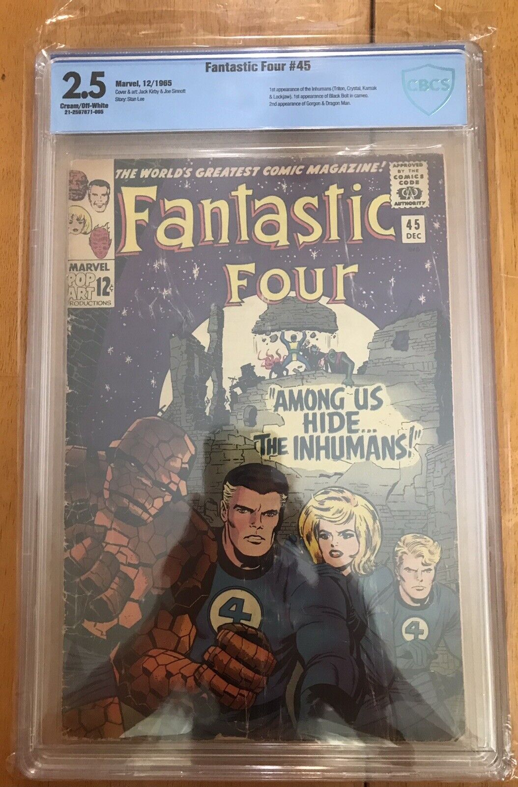 Fantastic Four 45 CBCS 2.5 1965 1st Appearance Of The Inhumans